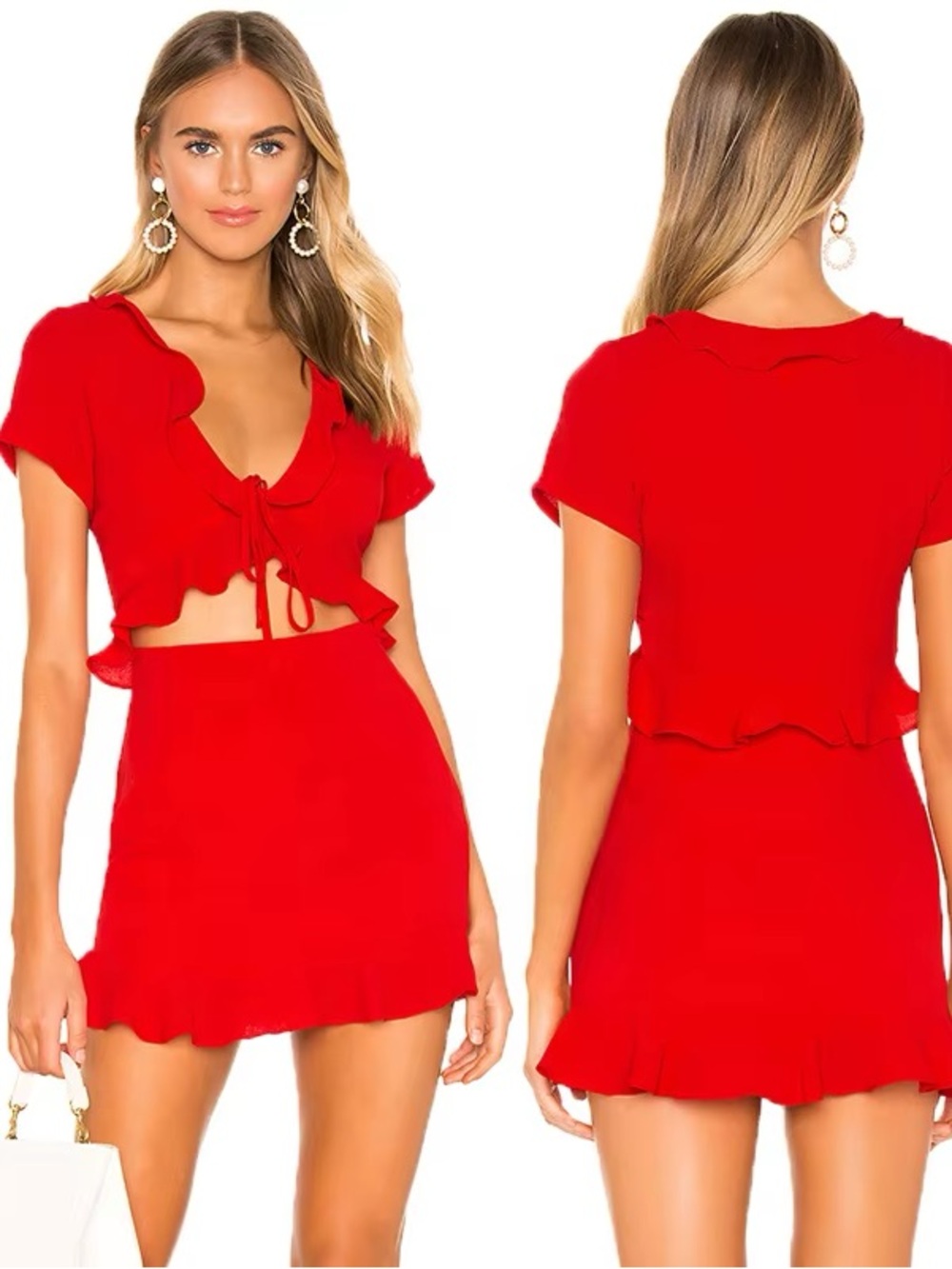 superdown Red Ruffle Mini Dress - Picture 2 of 4